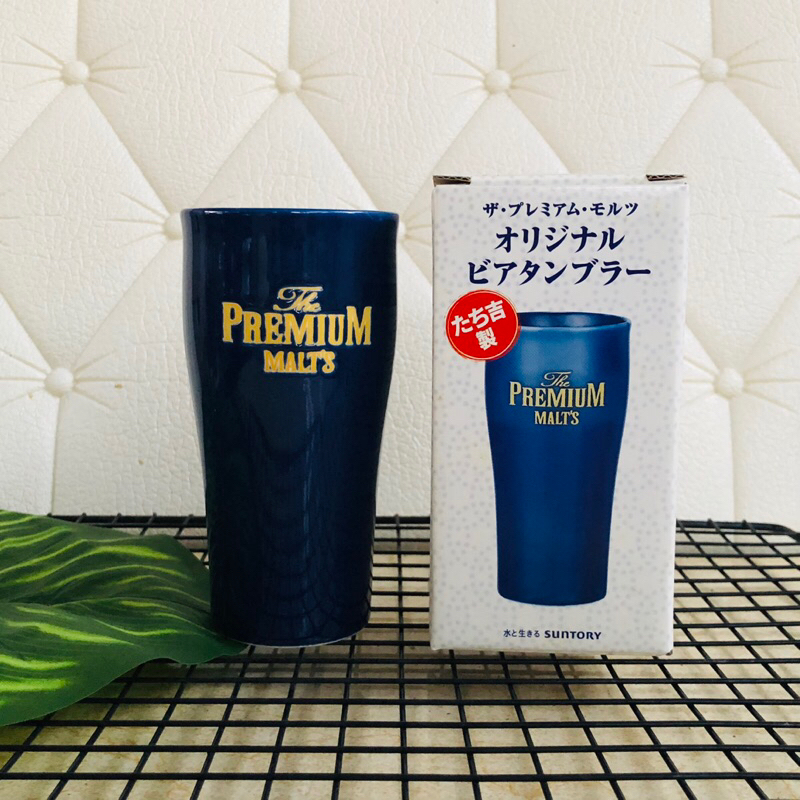 แก้ว Porcelain SUNTORY The Premium Malt’s จากญี่ปุ่น มือสอง