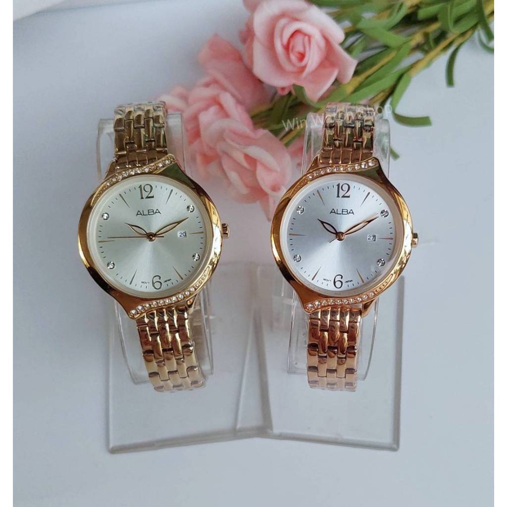 นาฬิกา ALBA รุ่น AH7W08X และ AH7W06X นาฬิกาข้อมือผู้หญิง สีโรสโกลด์และสีทอง ของแท้ ประกันศูนย์ไทย