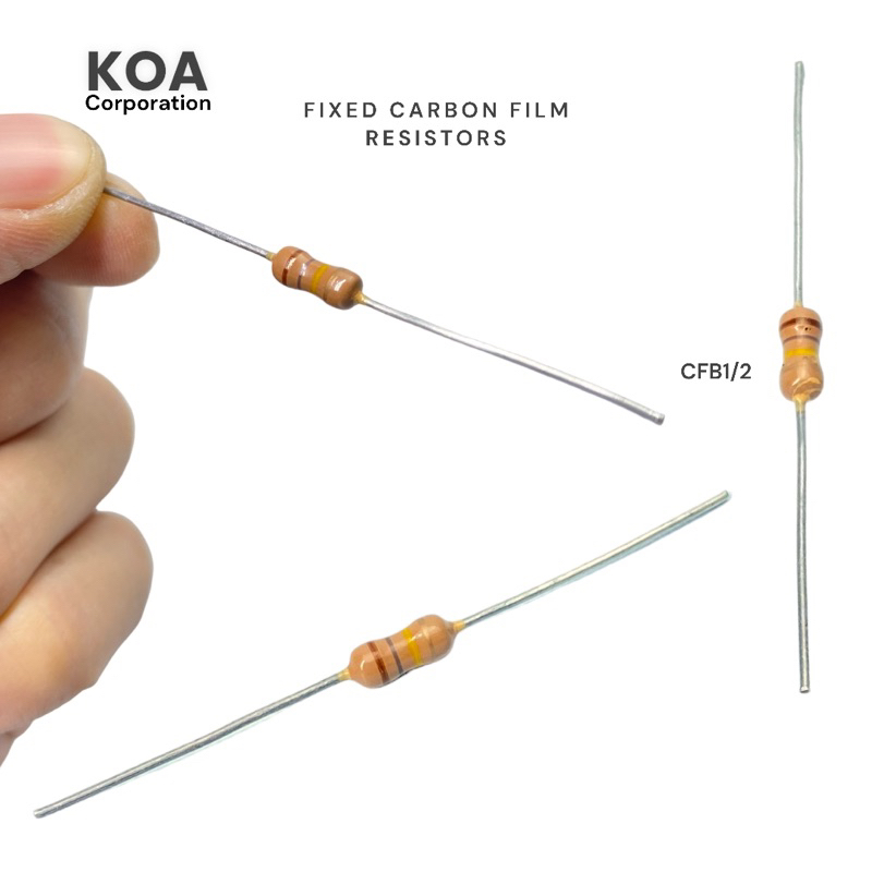 R 105 184 180K 1M Ohm 2% 0.5W(1/2W) ตัวต้านทาน ขาทองแดง (20ชิ้น) RES Carbon Film Resistors Fixed KOA