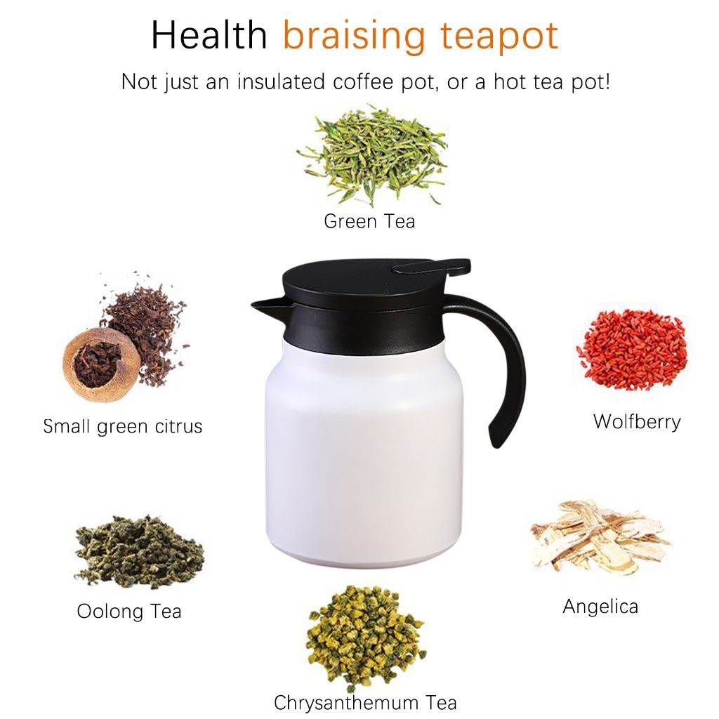 [C061]กาน้ําชาเก็บความร้อน สแตนเลส มี ที่กรอง ขนาดพกพา 800 มล. มีให้เลือก 2สี - รูปที่ 2