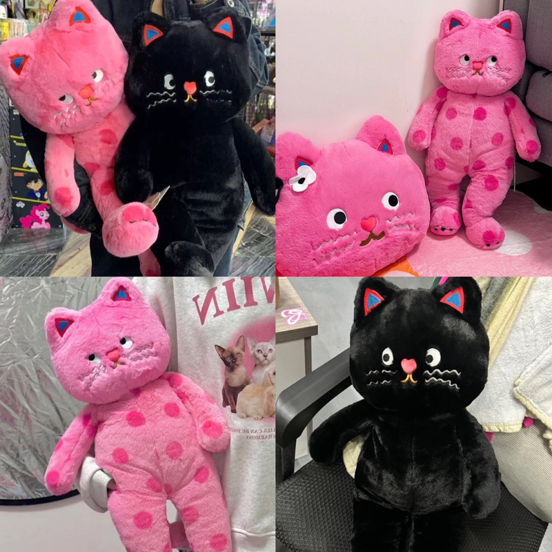 พร้อมส่ง🌈 ตุ๊กตา แมวลายจุด ของแท้ Polkadot หมอนอิง ตุ๊กตาน่ารัก ตุ๊กตาตลก น้องน่ารักมาก หน้ากวนๆ cut