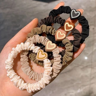 พร้อมส่ง💖1บาทวงกลมลำไส้เล็ก ลายหัวใจยางรัดผมความยืดหยุ่นสูงสไตล์เกาหลีเครื่องประดับผมแฟชั่น นักเรียนสำหรับผู้หญิง-Tender