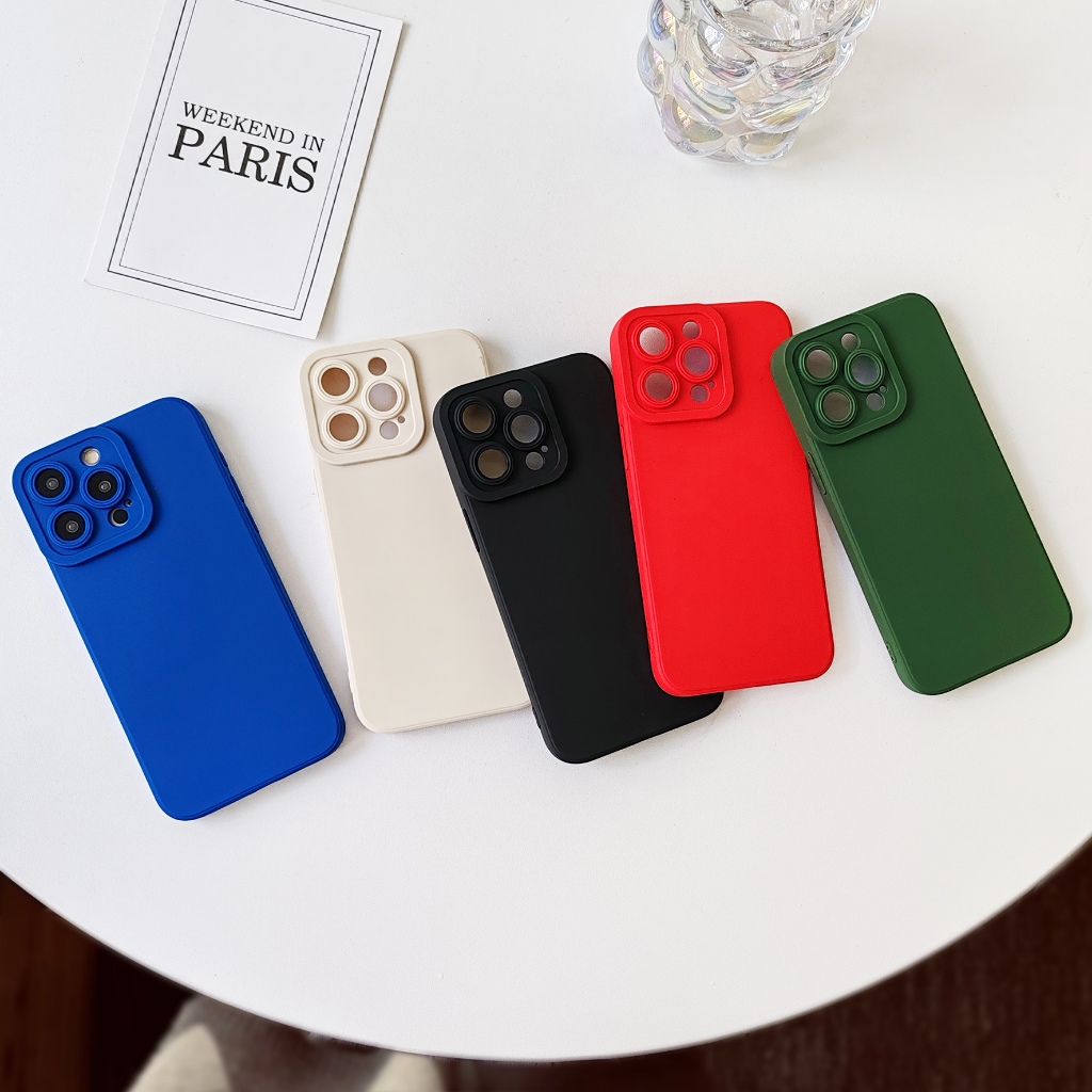 case เคสนิ่มสีพื้น เคสกันกระเเทก กันกล้อง for iPhone 6plus；7plus；7；11；12；13；14；Pro；max；12Promax；13Promax；14Promax