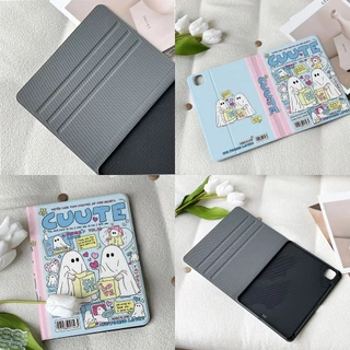 💫พร้อมส่ง💫เคสไอแพด Gen9 Air5 เคสiPad Gen8 pro 11 2024 ผีย้อนยุค Air4 มีที่เก็บปากกา Air6/7 Gen11 cute ghost