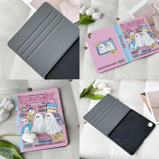 💫พร้อมส่ง💫เคสไอแพด Gen9 Air5 เคสiPad Gen8 pro 11 2024 ผีย้อนยุค Air4 มีที่เก็บปากกา Air6/7 Gen11 cute ghost