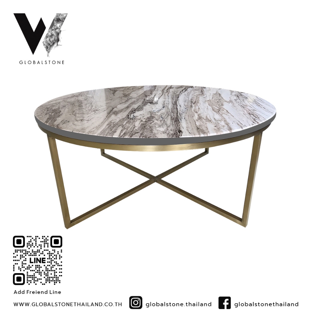 โต๊ะกลางกลมหินอ่อนบริสุทธ์จากอิตาลี Coffee Table Round Shape
