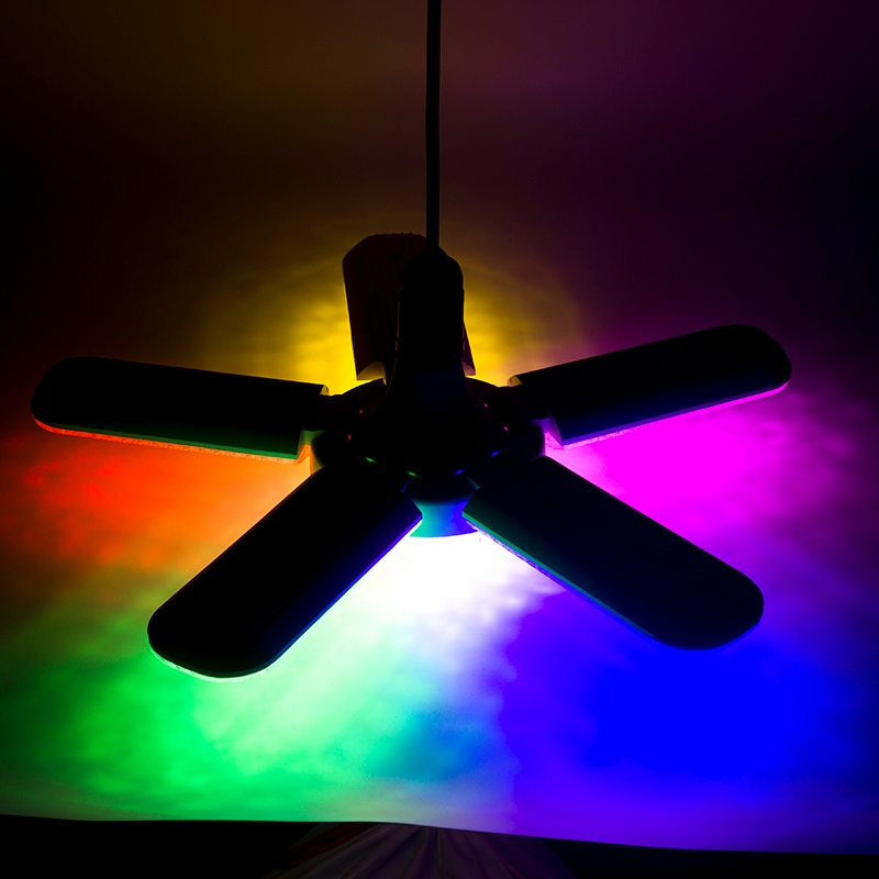 หลอดไฟ RGB LED Bulb E27 หลอดใบพัด 5 แฉก 120W (แสงรวม) หลอดไฟใบพัด พับได้ ปรับมุมโคมไฟได้ ประหยัดพลัง