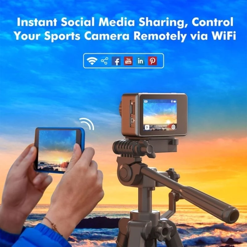 Action Camera 5K WiFi กล้องติดมอเตอร์ไซค์ กล้องติดหมวก กล้องถ่ายใต้น้ำ thumbnail 4