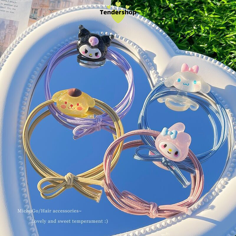 1 บาท💥ยางรัดผมSanrio ความยืดหยุ่นสูง น่ารักลายการ์ตูน สีแคนดี้เลือกสีได้ สไตล์ญี่ปุ่น และเกาหลี นักเรียนสำหรับผู้หญิง -T