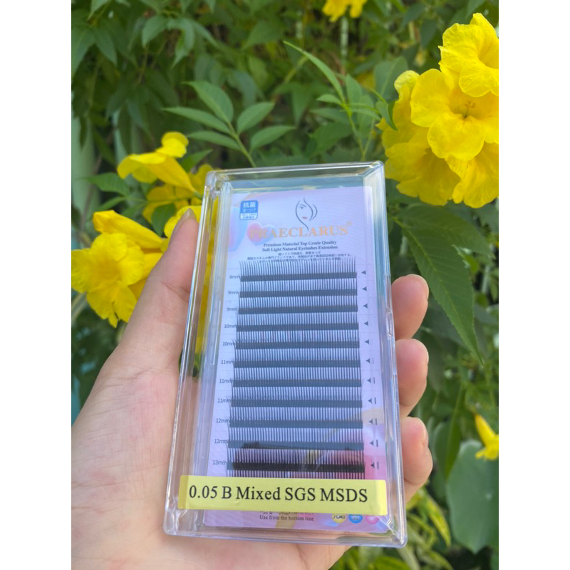 ขนตาช่อหุบสำเร็จ 5D งอนJ,B mix8-14mm