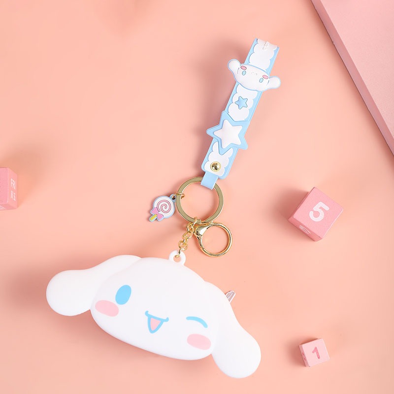 🐰 กระเป๋าใส่เหรียญ  ซิลิโคน SANRIO งานแท้ ก้นหนา สามารถ  ใส่เคส Air pod มีป้ายและสติกเกอร์งานแท้ ขนาดประมาณ 10×7.5×5 cm