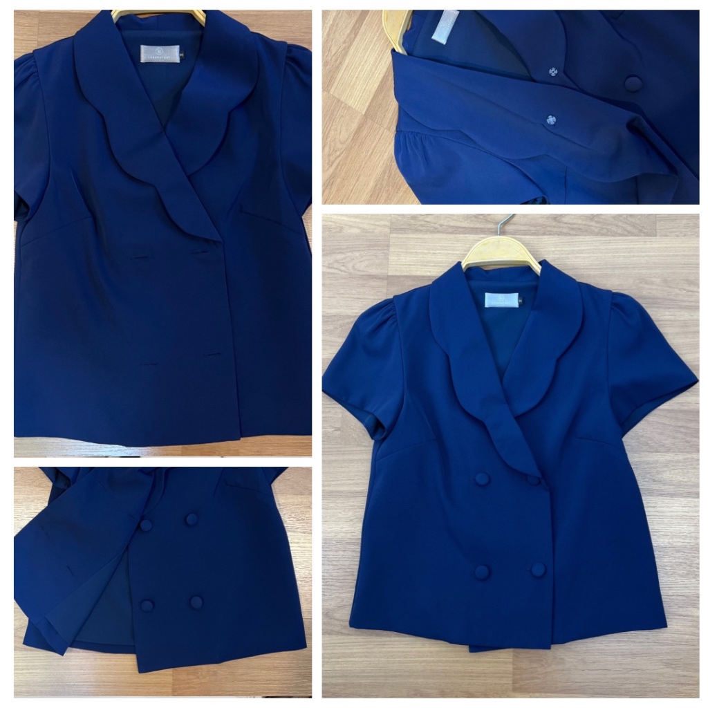 *Laboratory* เสื้อ 9040# เสื้อคอบัว กระดุมใต้อกแขนสั้น ทรงเข้ารูป - รูปที่ 5