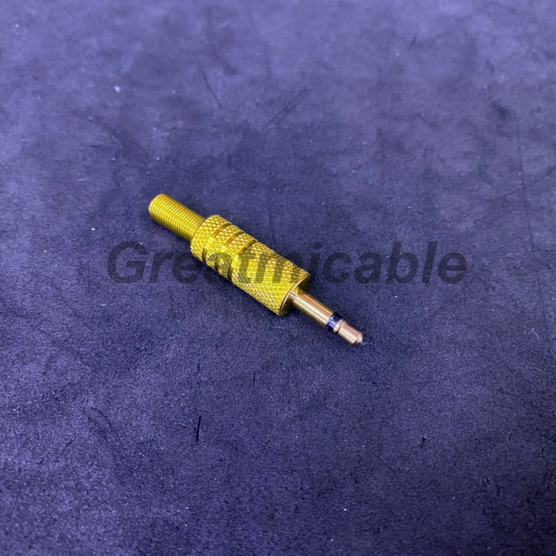หัวแจ็คโมโน 3.5mm รุ่นทองท้ายสปริง AUX TRS TR MONO เข้าสายสัญญาณ