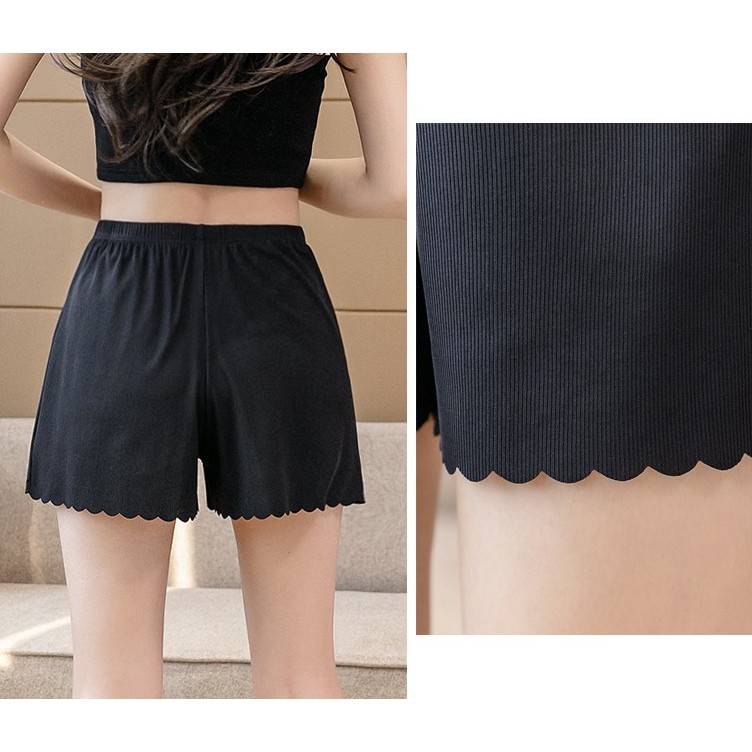 C-01 กางเกงซับในสีพื้น ขอบหยัก ผ้าบาง ใส่นอนสบาย  พร้อมส่ง