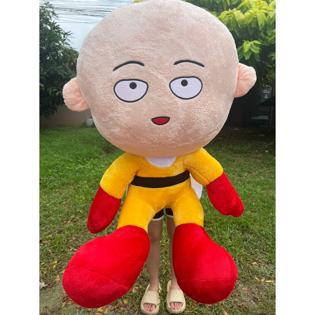 ตุ๊กตาฮีโร่ ไซตะมะ หมัดเดียวจอด หมัดเดียวในตำนาน ชุดเหลืองมีผ้าคลุม ขนาด1เมตรจ้า