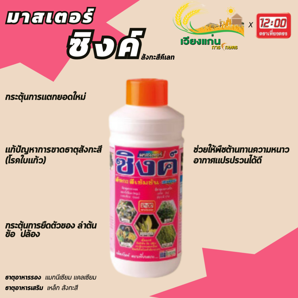 มาสเตอร์ ซิงค์ | แก้โรคใบแก้ว กระตุ้นการแตกยอด | 1 ลิตร