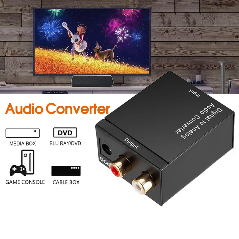 ตัวแปลงสัญญาณ สาย optical ไฟเบอร์ดิจิตอลเปิดตัวแปลงสัญญาณเสียงอนาล็อก พร้อมแจ็ค AUX3.5มม