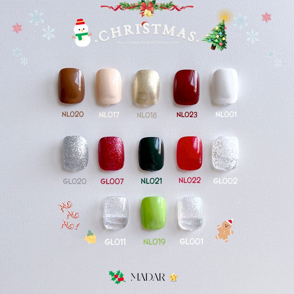 Madar ยาทาเล็บ Christmas🎄คริสต์มาส🌟สีเจลไม่ต้องอบ ขนาด 7 ML.✨