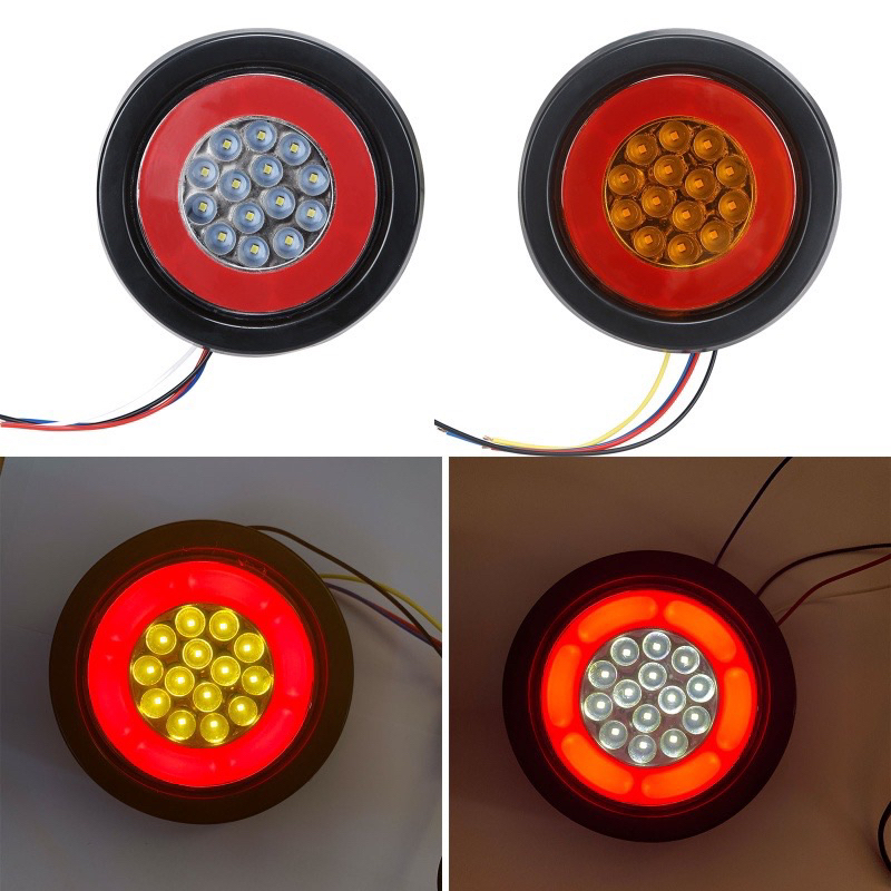 ไฟท้ายรถบรรทุก ดวงไฟท้ายขอบยาง ระบบไฟ 12v-24v (รุ่นไฟท้ายขอบยางแดงดุมเหลืองและแดงดุมขาว)