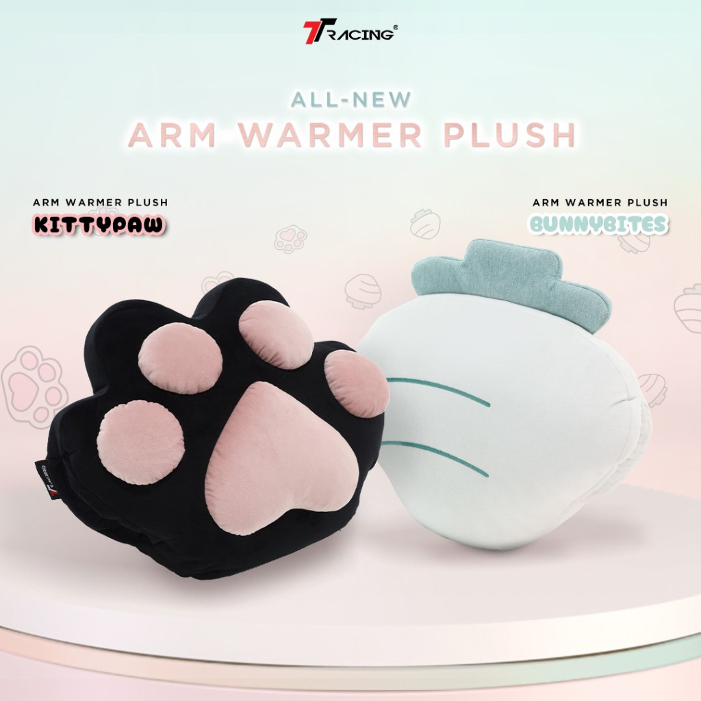 TTRacing KittyPaw BunnyBites Arm Warmer Plush for Office Chair Gaming Chair Plushy