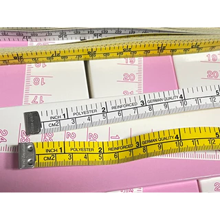 สายวัดตัว อย่างดี 2สีใน1เส้น (ขาวเหลือง)ยาว150cmพร้อมส่ง