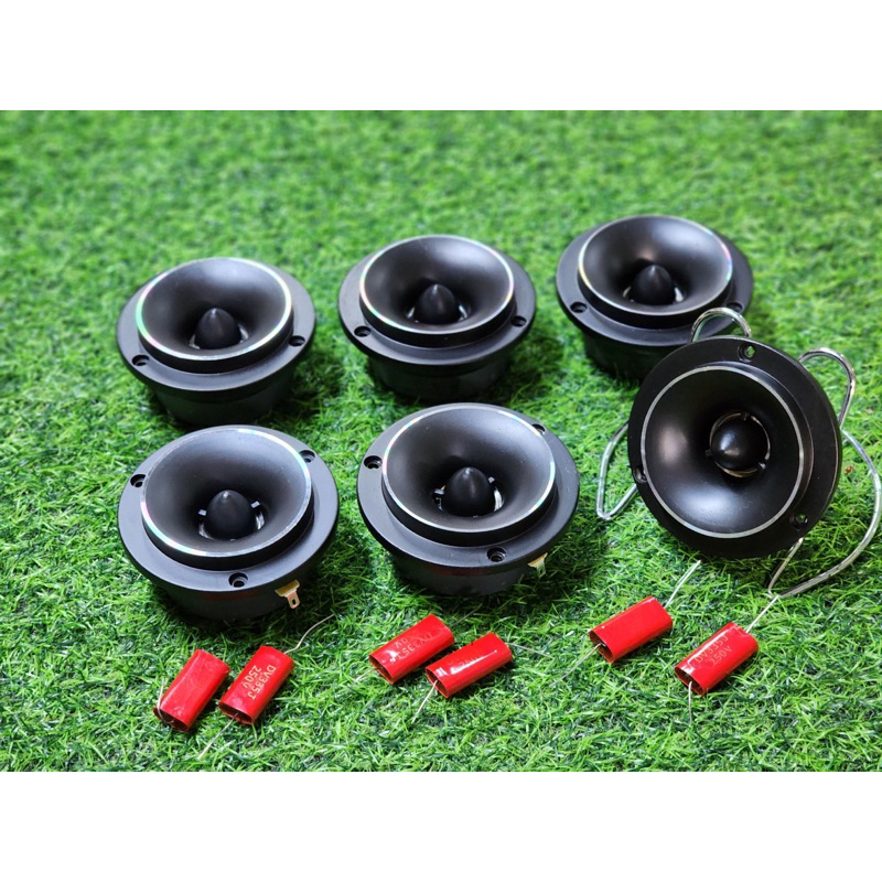 แหลมจาน 4นิ้ว (6ดอก) แหลมรถยนต์ เสียงใสๆ แม่เหล็กตัวหนา 15mm ทวิตเตอร์ แหลมจาน เครื่องเสียงรถยนต์ แหลมหน้าดำ (6ดอก)