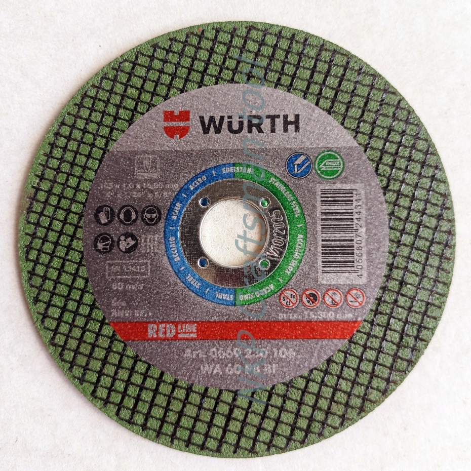 ใบตัดเหล็ก สำหรับ ตัดเหล็ก สแตนเลส ขนาด 4นิ้ว 1มิล (อย่างดี) WURTH Red Line (ใบตัดเขียว)