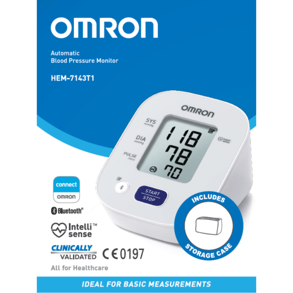 Omron เครื่องวัดความดันโลหิตอัตโนมัติ รุ่น HEM-7143T1 รับประกันศูนย์ 5 ปี (แถมฟรี Adapter)