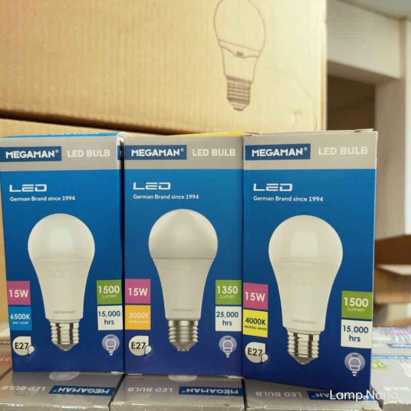 Led Bulb A60 15w มีหลายแสงให้เลือก DL , WW, CW E27 Megaman ราคาประหยัด