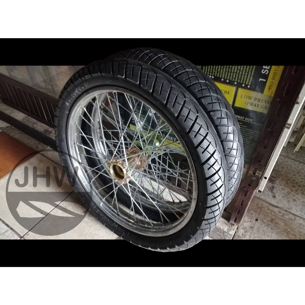 ล้อรถเข็น เฉพาะล้อ17นิ้ว รุ่นยางมือสอง (1คู่) (มาพร้อมกับ ยางนอก+ใน+ขอบล้อ,ซี & ดุม) **รุ่นไม่มีแกนเ