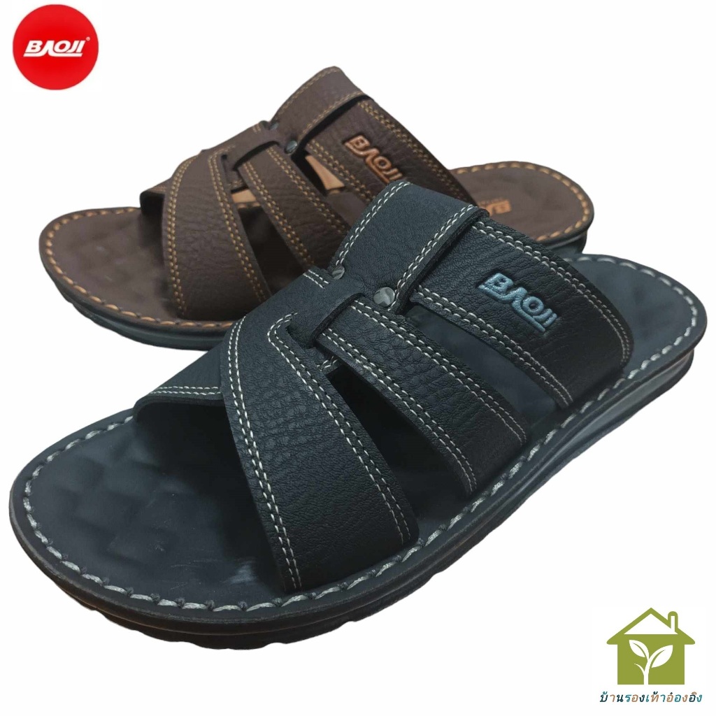 รองเท้าแตะสวมหนังชาย BAOJI แท้ รุ่น PM104 Size 39-44