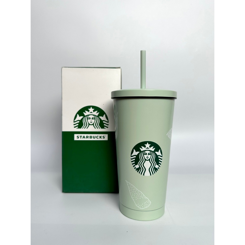 แก้วกาแฟสตาร์บัค Starbucks แก้วเก็บความเย็น สีเขียวพาสเทล ขนาด 500ml.