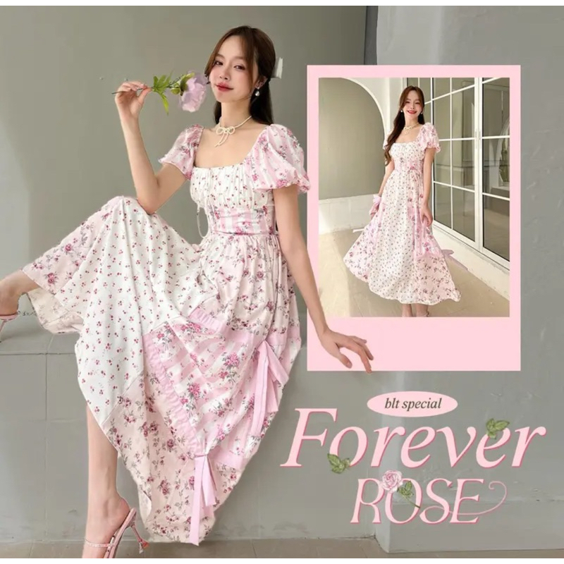BLT BLAND เดรสยาว ชมพูละมุนมาก ใส่1ครั้ง
