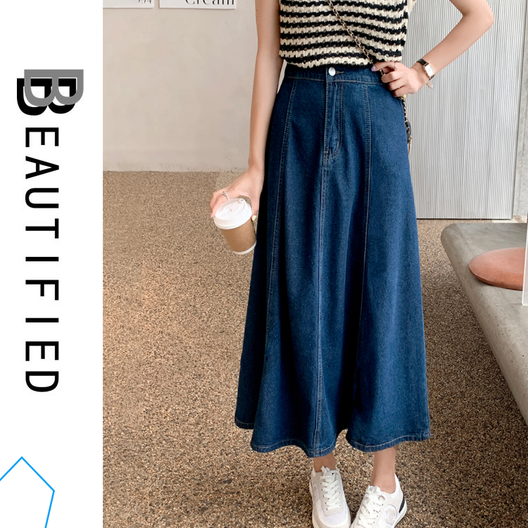 Beautified กระโปรงยีนส์สาวอวบ เอวยางยืด กระโปรงสาวอวบV41 - รูปที่ 5