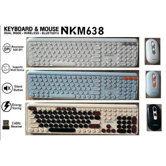 ( NKM638 ) คีย์บอร์ดและเมาส์ รุ่น NKM638 Dual mode Wireless and Bluetooth