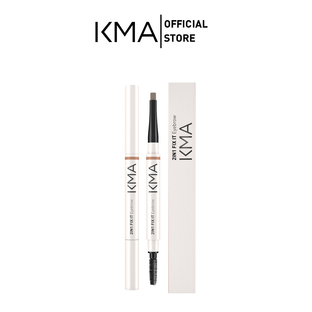 KMA ดินสอเขียนคิ้ว ติดทน 2IN1 FIX IT EYEBROW (ดีไซน์ใหม่) หัวดินสอปลายแบน