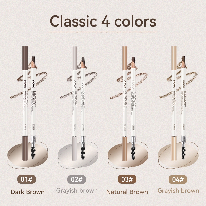 5893 笔大 (ใหม่/แท้) NOVO eyebrow pencil ดินสอเขียนคิ้ว กันน้ำ สามมิติ พร้อมแปรงคิ้ว