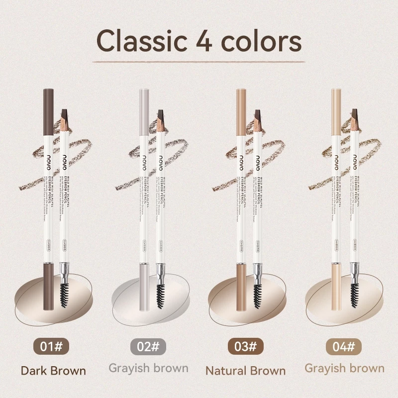 5893 笔大 (ใหม่/แท้) NOVO eyebrow pencil ดินสอเขียนคิ้ว กันน้ำ สามมิติ พร้อมแปรงคิ้ว