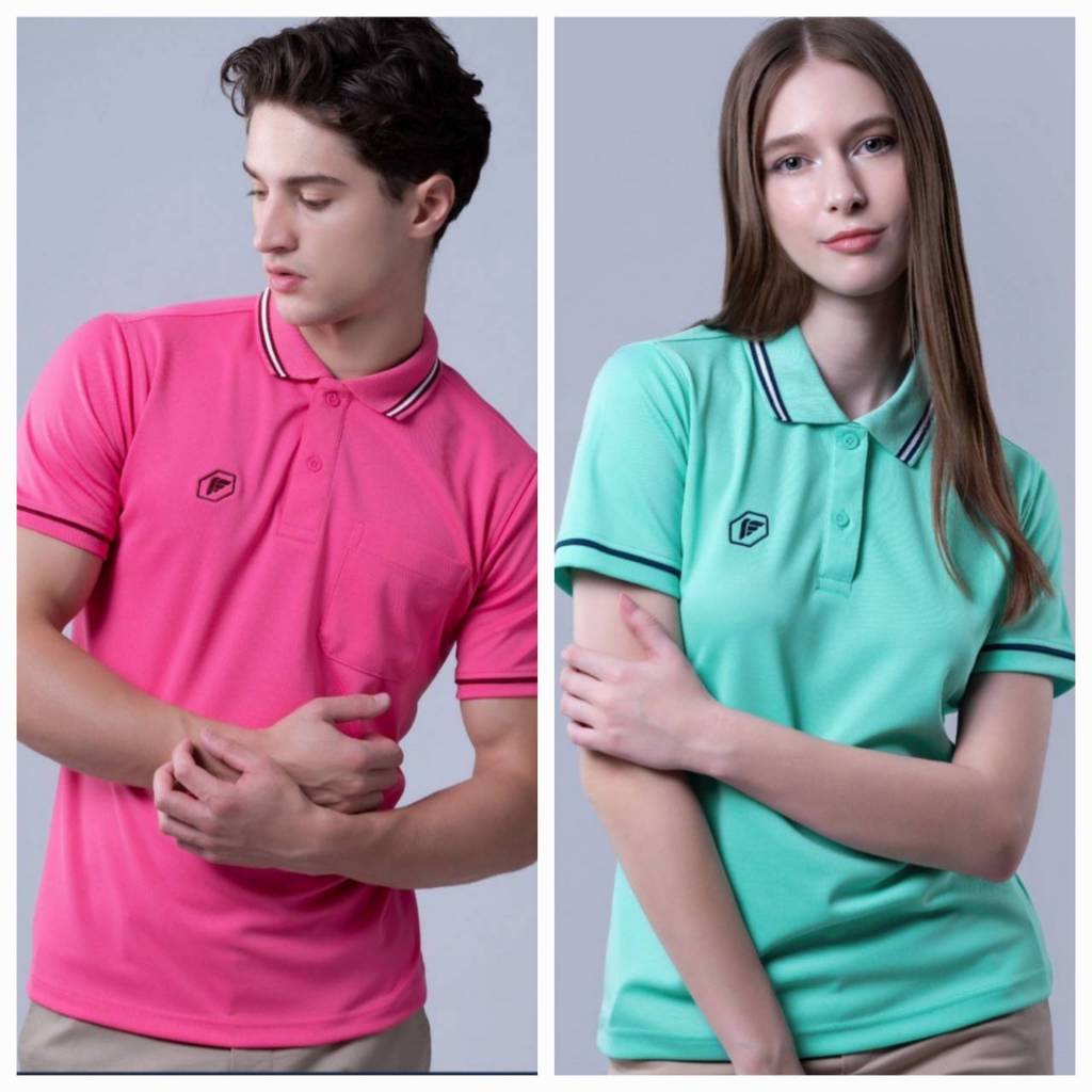 เสื้อโปโล ชาย หญิง PEGAN รุ่นใหม่ ผ้า QU POLYESTER ▪ ผ้าดีไม่แนบตัว อยู่ทรง ใส่สบาย ไม่เป็นขุย 1623066 1623065