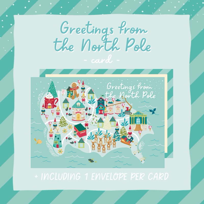 heartmepeach ♡ GREETINGS FROM THE NORTH POLE CARD ♡
