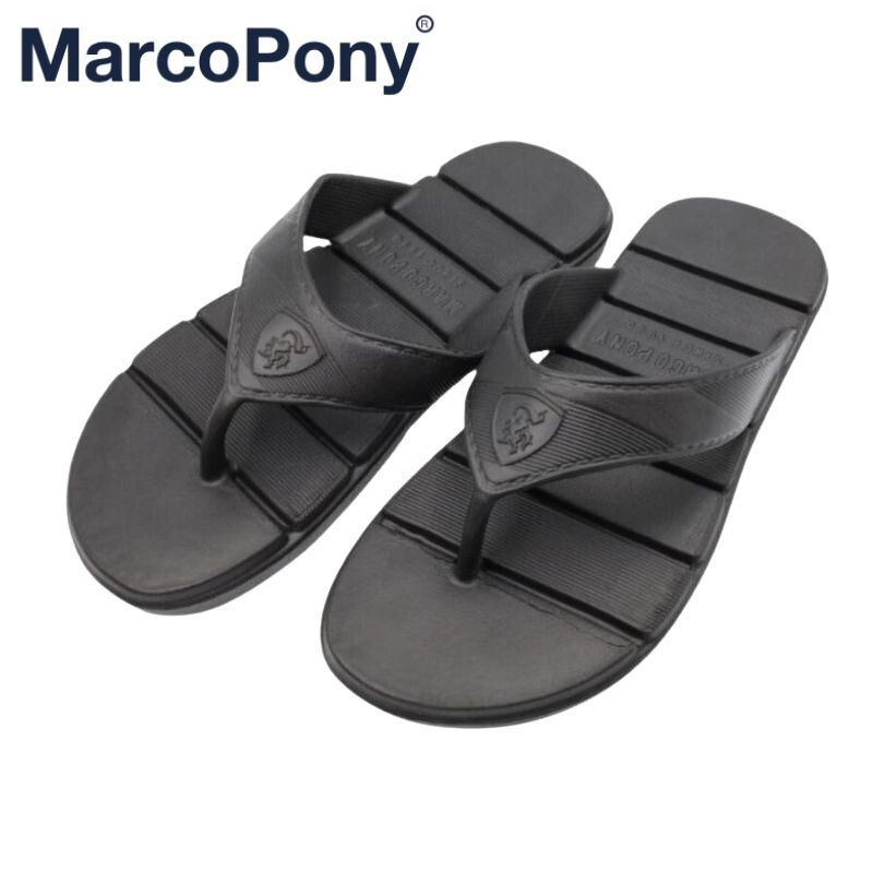 Marco Pony รองเท้าแตะแบบหูหนีบผู้ชายสีดำ รองเท้าแตะกันลื่น แฟชั่น นุ่มเบาสบาย รับน้ำหนักได้ดี MH9006M
