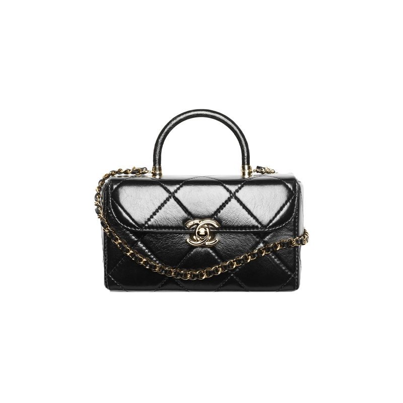 Chanel/23K/mini/glossy/handle bag/shoulder bag/ของแท้ 100%