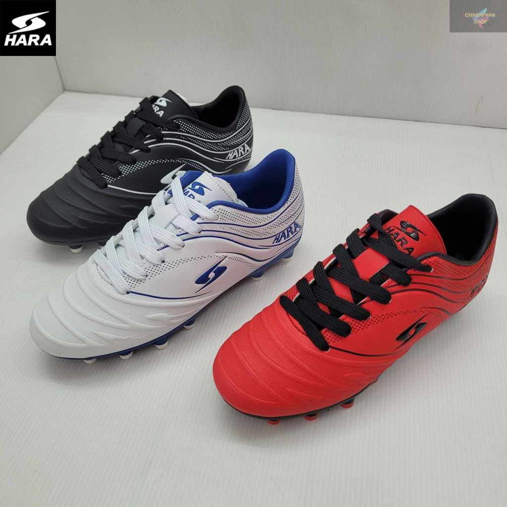 รองเท้าฟุตบอลเด็ก รองเท้าสตั๊ดเด็ก HARA รุ่น F29K สีแดง/สีขาว/สีดำ SIZE 31-38