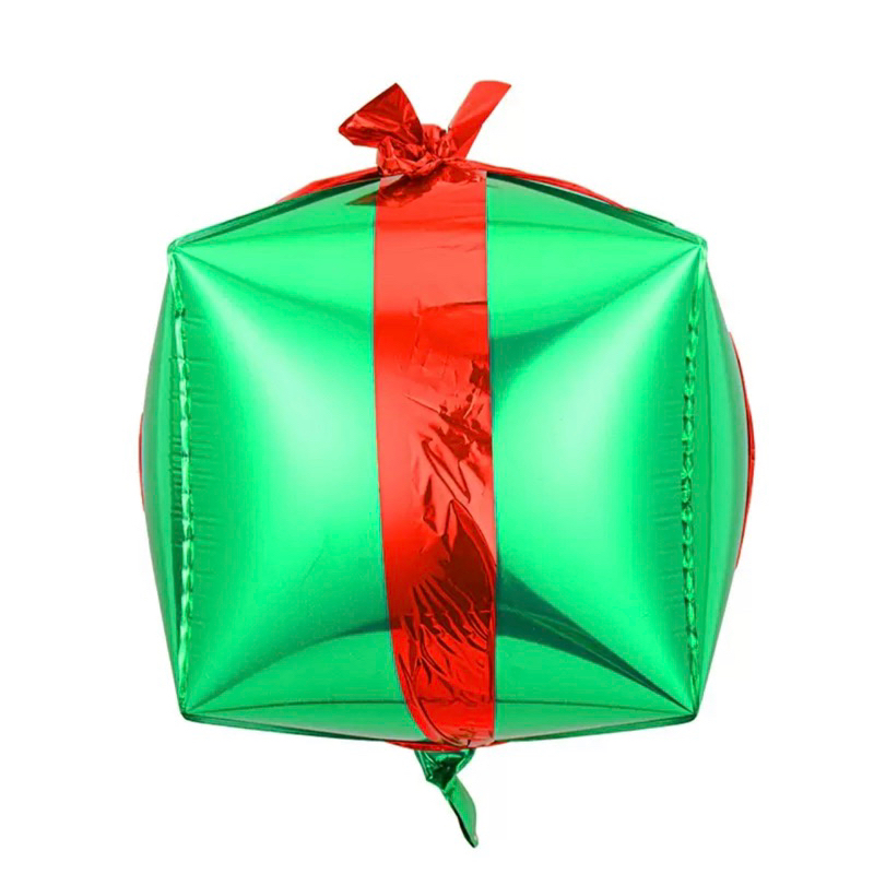 ลูกโป่งกล่องของขวัญ 4D ขนาด 22 นิ้ว ลูกโป่งตกแต่ง คริสต์มาส ลูกโป่งปีใหม่ - รูปที่ 2