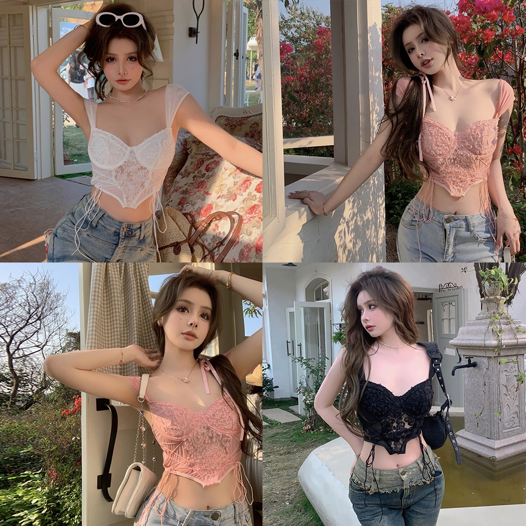 เสื้อลูกไม้เซ็กซี่ มีฟองน้ำในตัว เข้ารูป เปิดไหล่ได้ สวยมาก เข้ารูป เปิดไหล่ได้ สวยมาก ผ้านุ่มนิ่ม ดูเอวเล็ก ใส่สบายด้วย