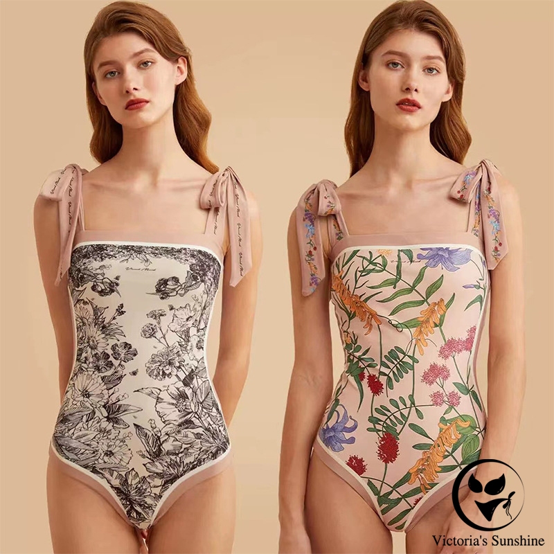 ชุดว่ายน้ำวันพีช vintage bikini กลับด้านได้ ผูกคอ 3สี สไตล์ฝรั่งเศส#0184