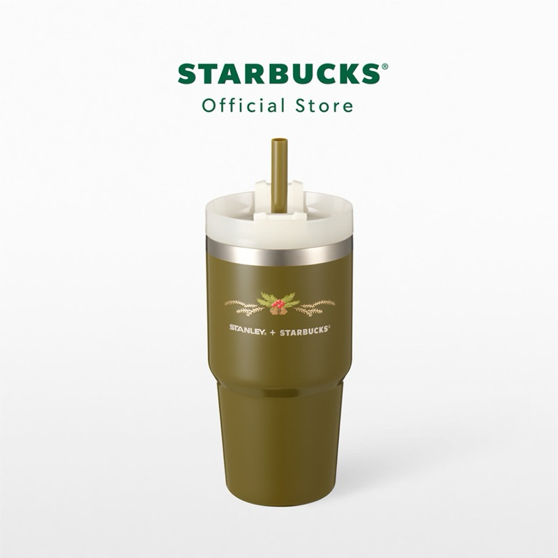 🫧Starbucks Stainless Steel Olive Green STANLEY Cold Cup 20oz.🫧