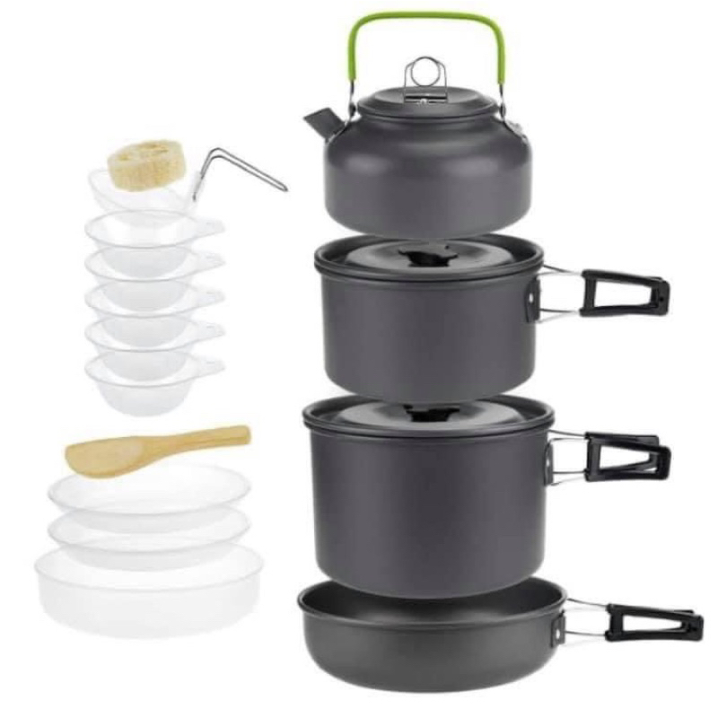 พร้อมส่ง /ชุดหม้อ Camping Cooking Set DS-508 ขนาด 4-5 คน