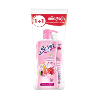 บีไนซ์ ครีมอาบน้ำ กระชับผิว หัวปั๊ม สีชมพู 400 มล. (แพ็คคู่) BENICE BEAUTIFUL WHITENING SHOWER CREAM PINK 400 ML.