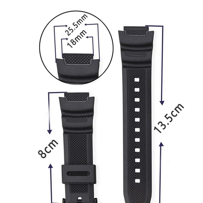 สายนาฬิกา (พร้อมส่ง) 25 x18 mm ใช้ได้กับ Casio W-218H W-219H AE-1000